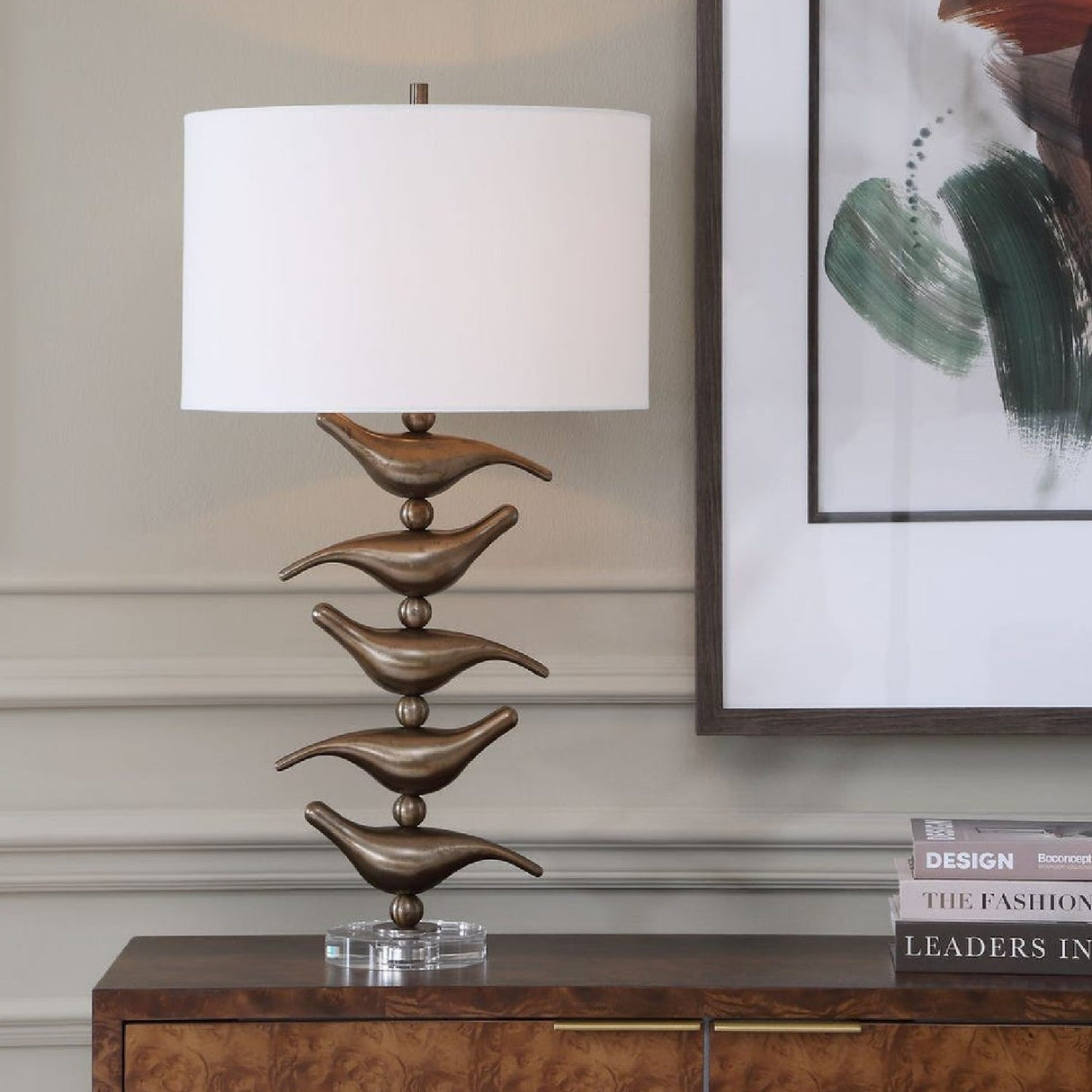 Stacked Bronze Songbirds Table Lamp by Uttermost Sing Song, alternate view 2