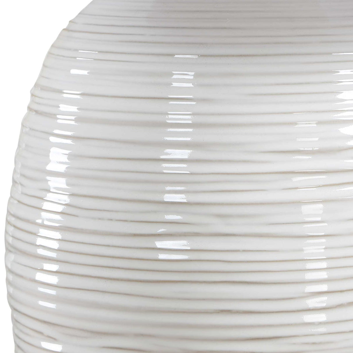 Modern European furniture - Ribbed White Ceramic Table Lamp - www.oroa.com