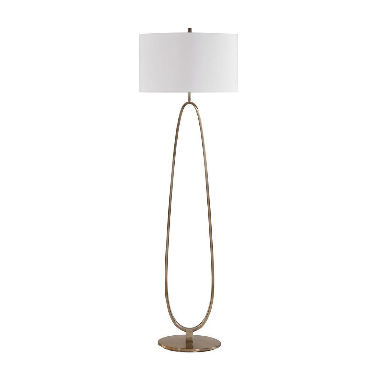 Oval Antique Brass Floor Lamp | Uttermost Tordin