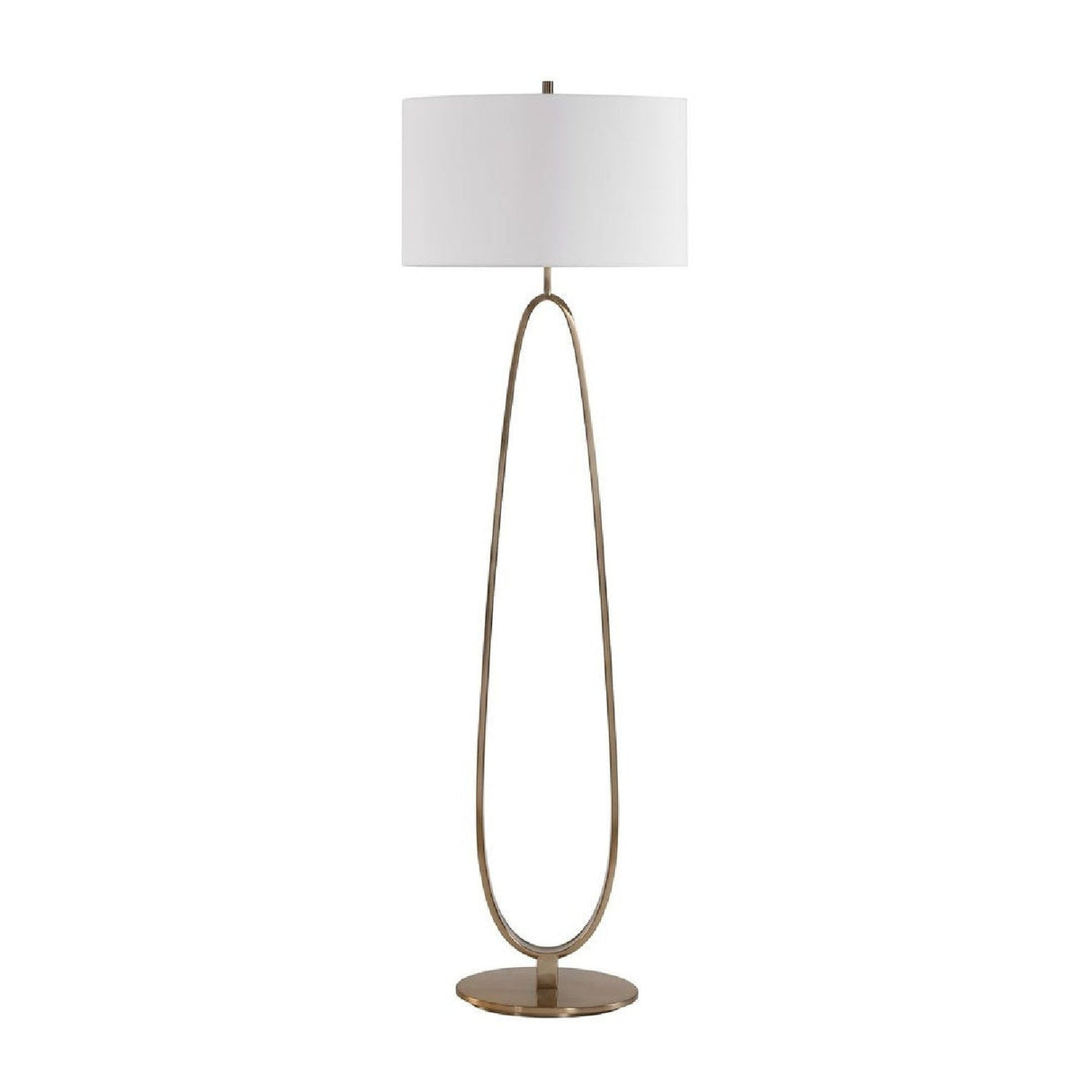 Oval Antique Brass Floor Lamp by Uttermost Tordin