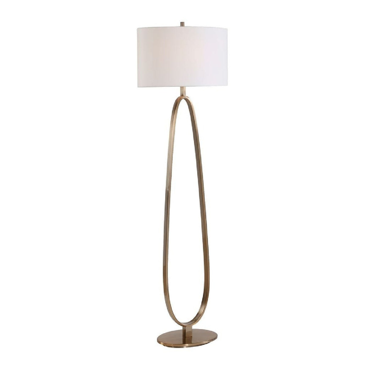 Oval Antique Brass Floor Lamp by Uttermost Tordin, alternate view 3