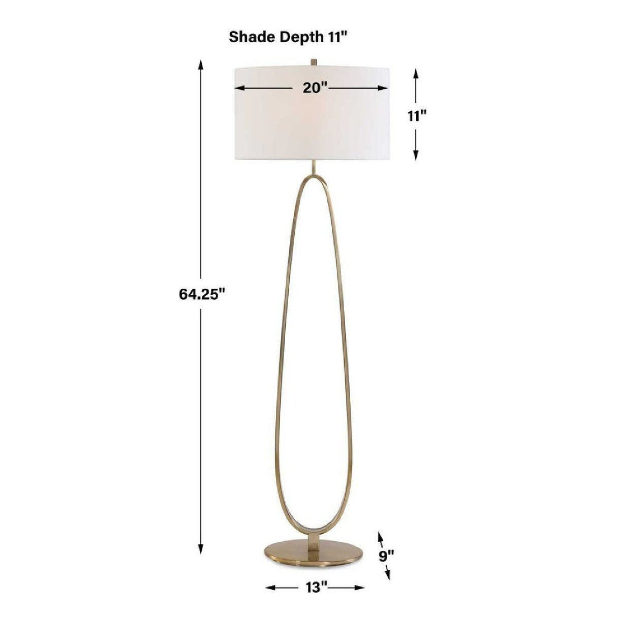 Oval Antique Brass Floor Lamp by Uttermost Tordin, alternate view 5