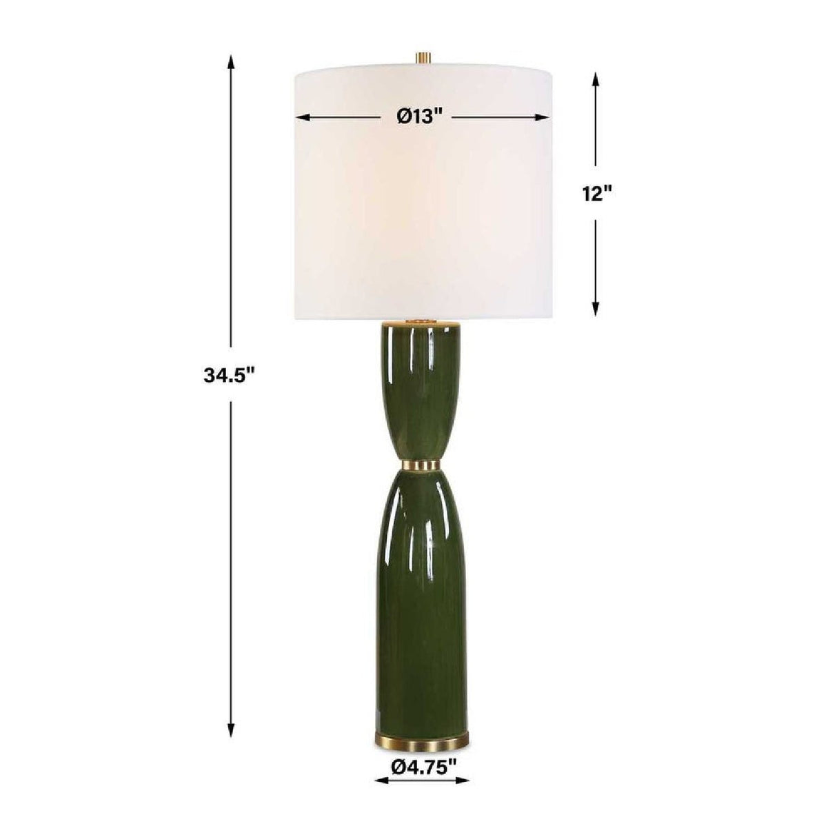 Green Hourglass Table Lamp by Uttermost Nacua, alternate view 6