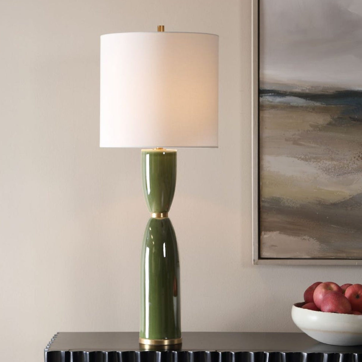 Green Hourglass Table Lamp by Uttermost Nacua, alternate view 2