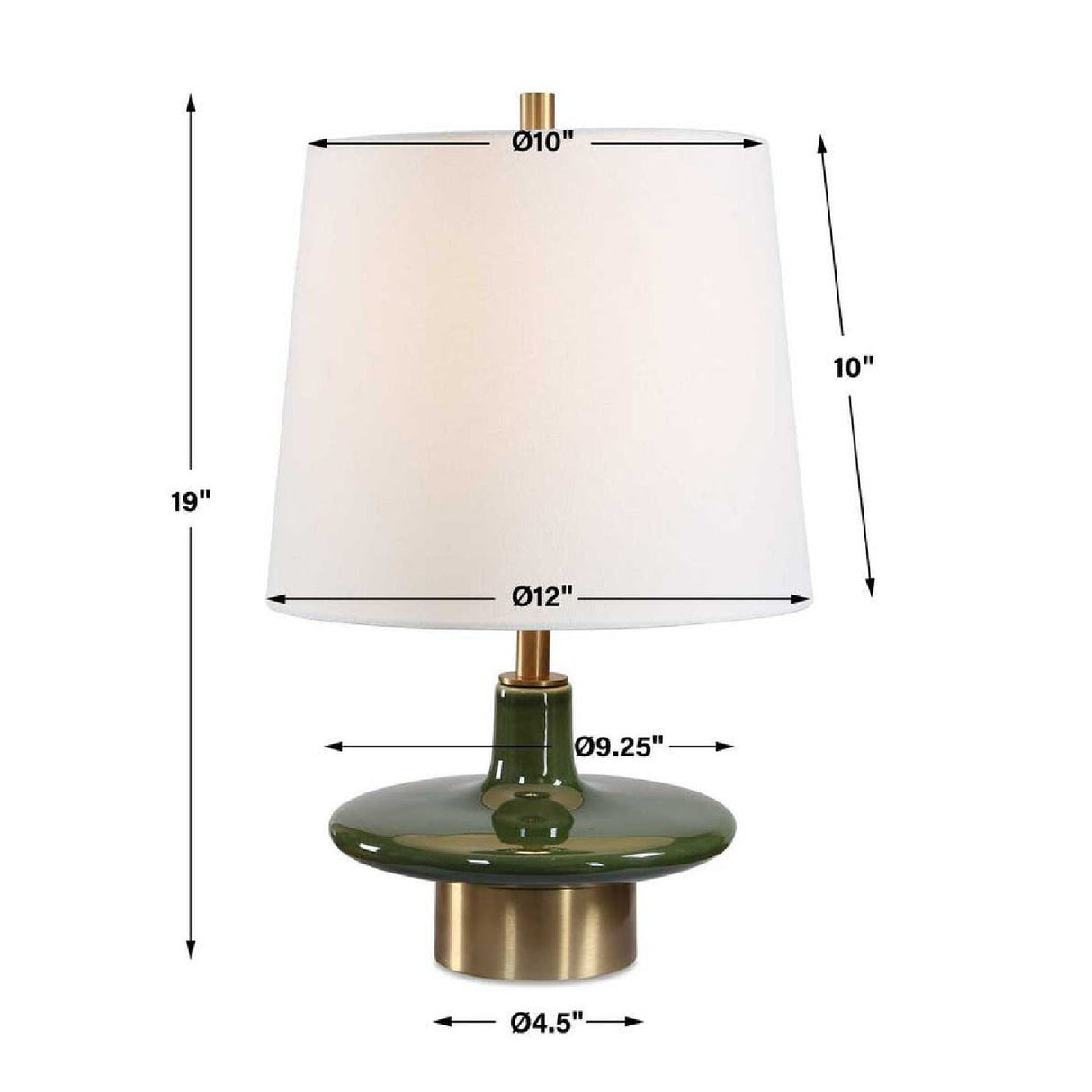 Green Ceramic Table Lamp by Uttermost Sieler, alternate view 6