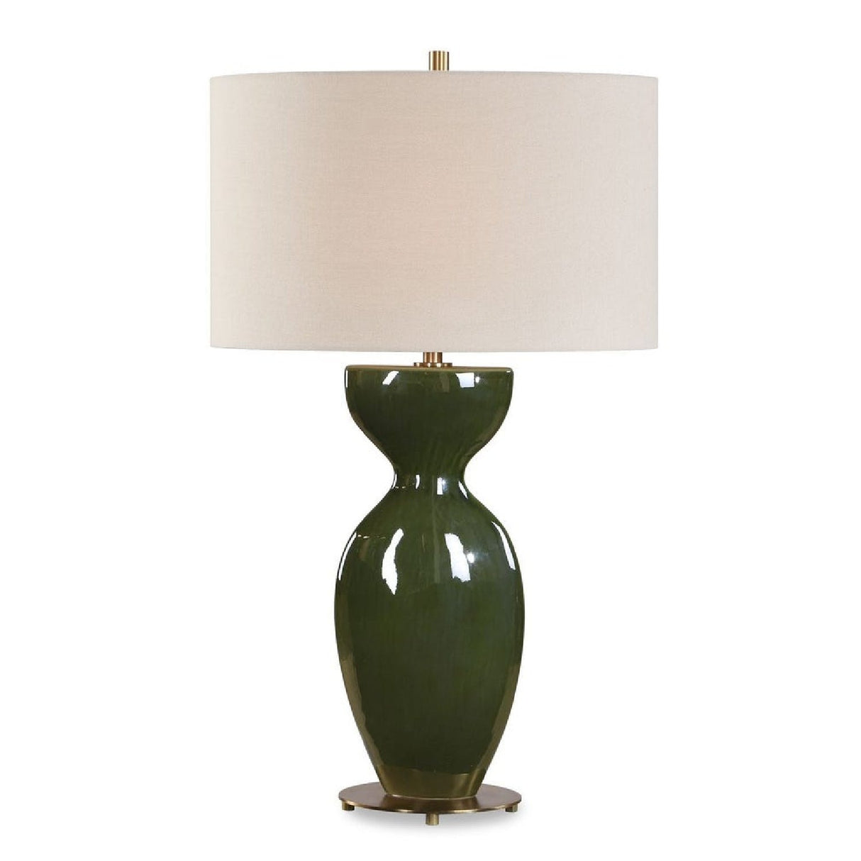 Green Ceramic Hourglass Table Lamp by Uttermost Curhan