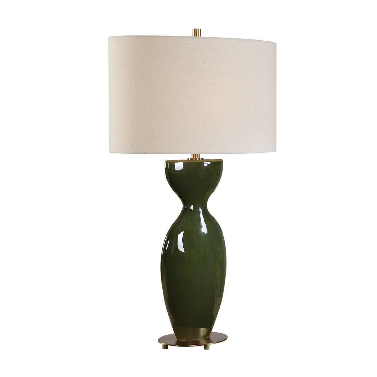 Green Ceramic Hourglass Table Lamp by Uttermost Curhan, alternate view 3