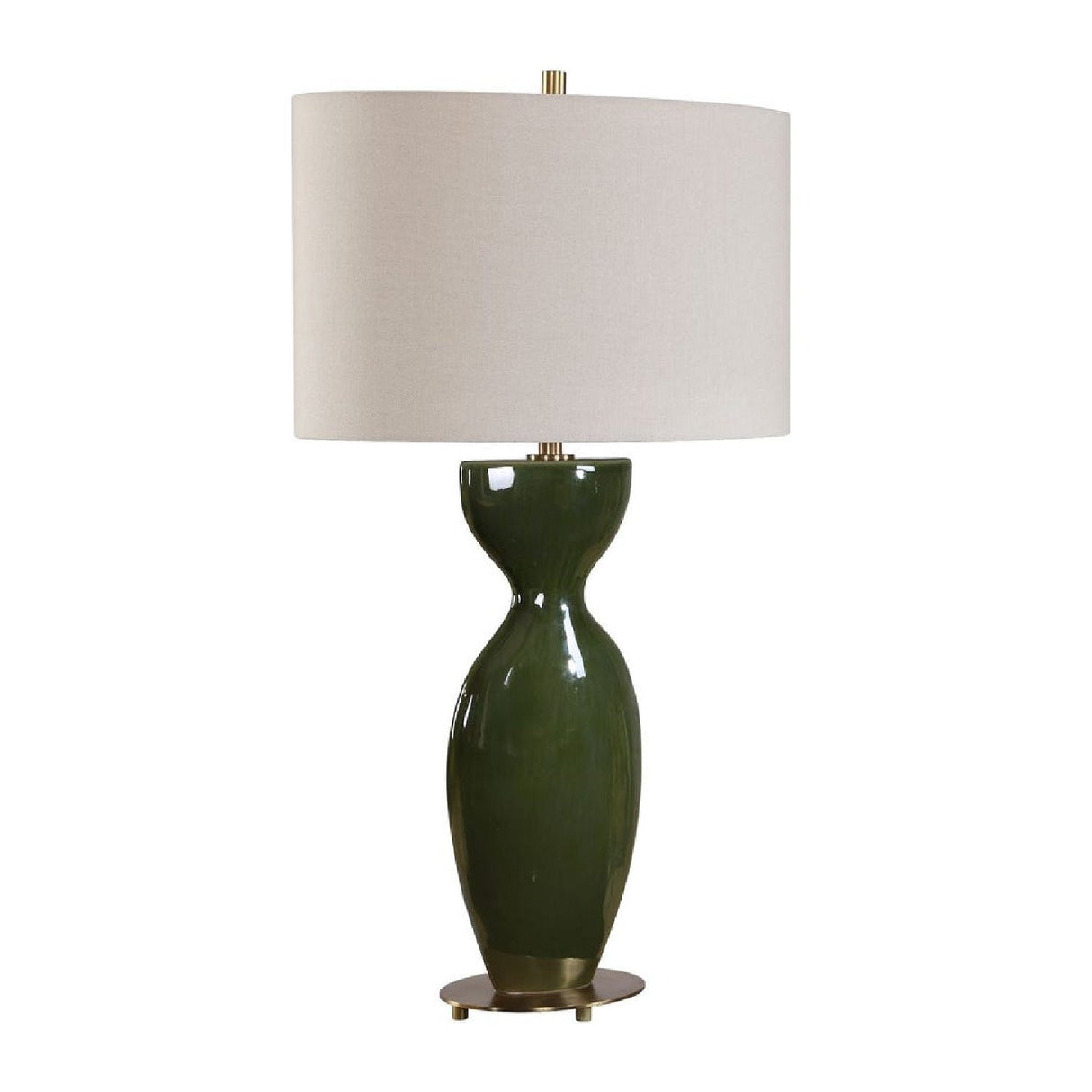 Green Ceramic Hourglass Table Lamp by Uttermost Curhan, alternate view 4