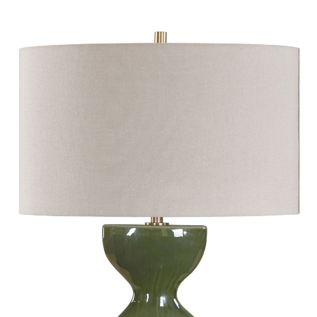 Green Ceramic Hourglass Table Lamp by Uttermost Curhan, alternate view 6