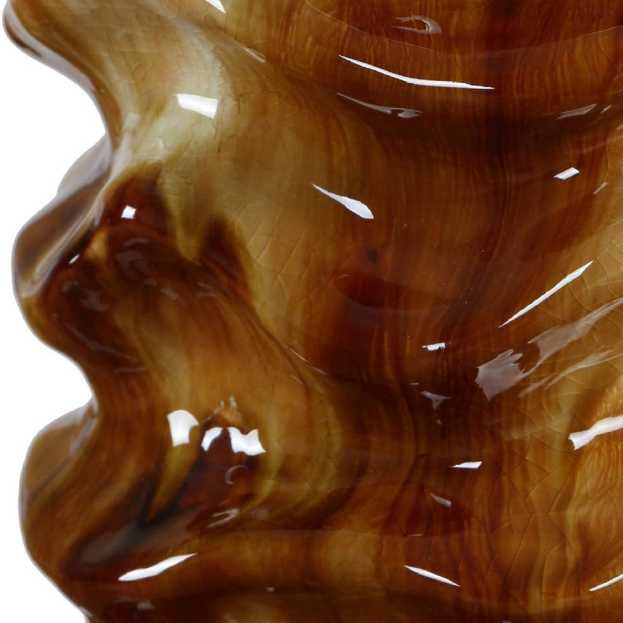 Rippled Brown Ceramic Table Lamp by Uttermost Bassa, alternate view 6
