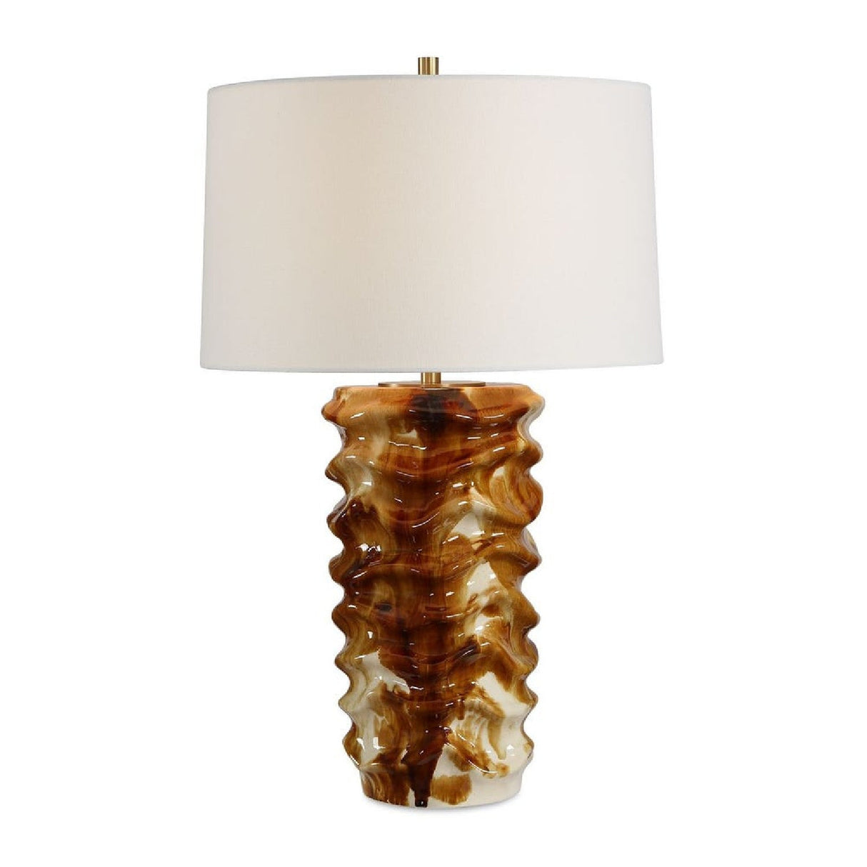 Rippled Brown Ceramic Table Lamp by Uttermost Bassa