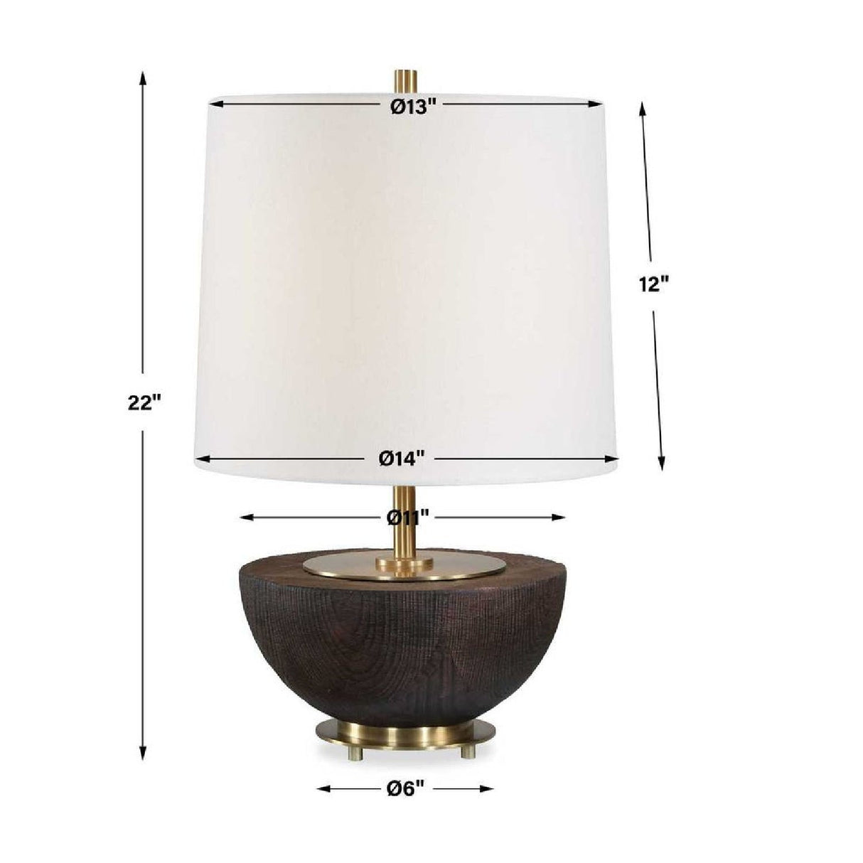 Mahogany Finished Base Table Lamp by Uttermost Kalo, alternate view 3