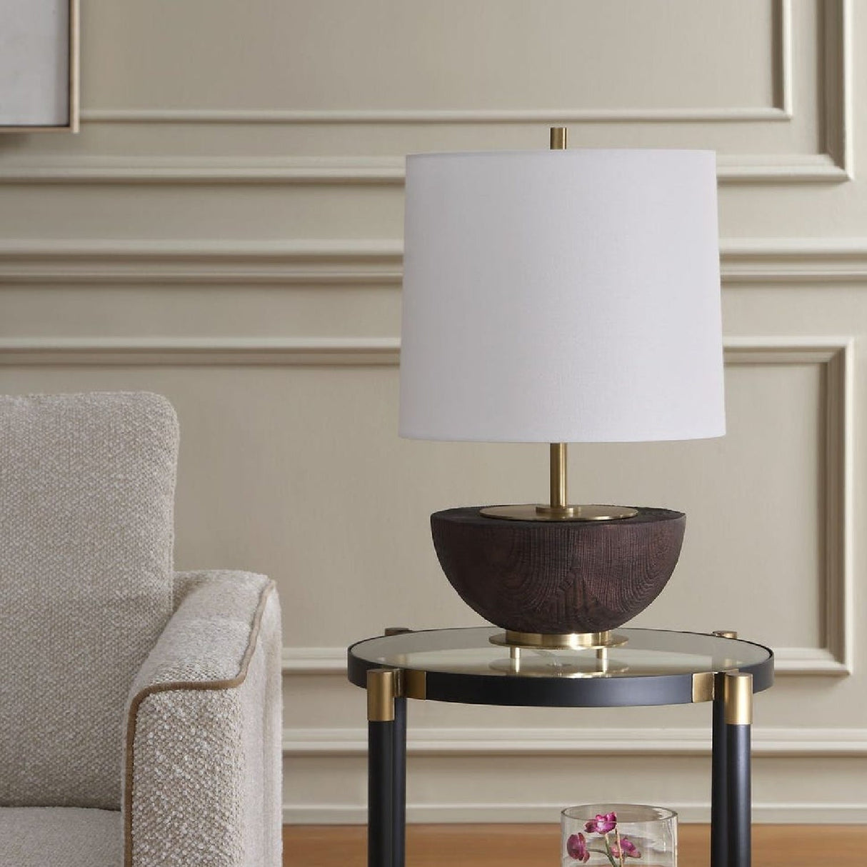 Mahogany Finished Base Table Lamp by Uttermost Kalo, alternate view 2