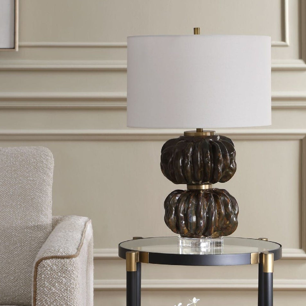 Stacked Fluted Ceramic Table Lamp by Uttermost Jaudon, alternate view 7