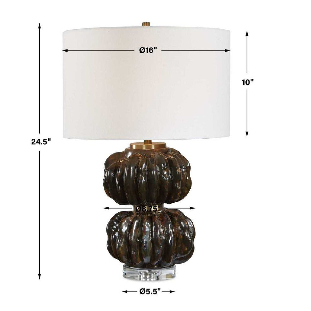 Stacked Fluted Ceramic Table Lamp | Oroa.com