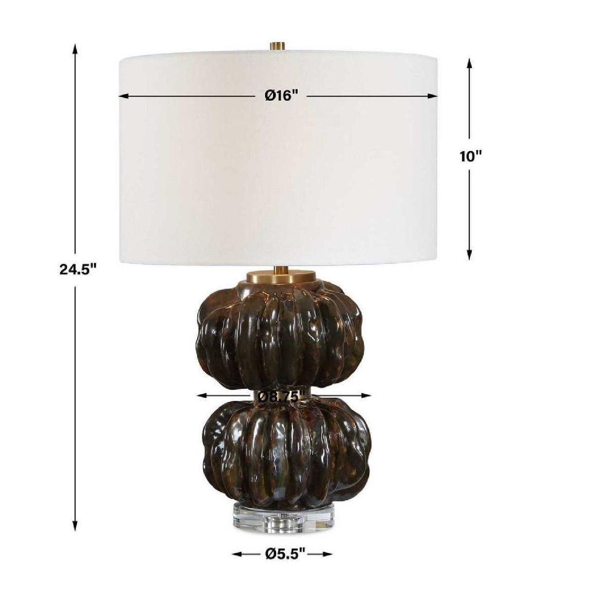 Stacked Fluted Ceramic Table Lamp by Uttermost Jaudon, alternate view 4
