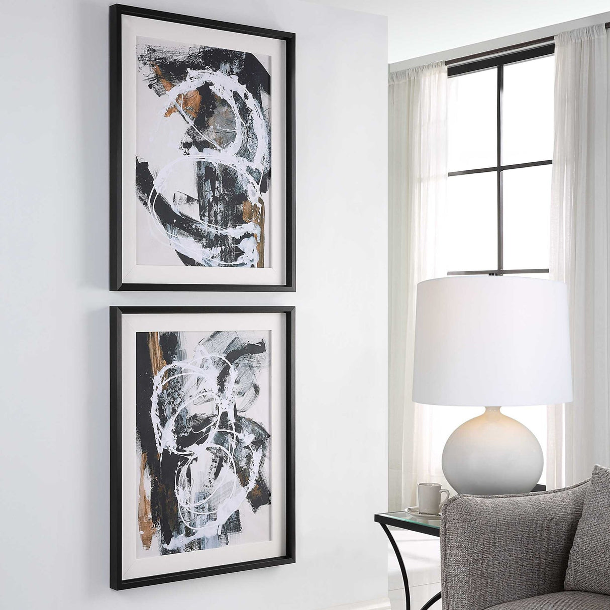 Modern European furniture - Framed Abstract Artwork Set (2) - www.oroa.com