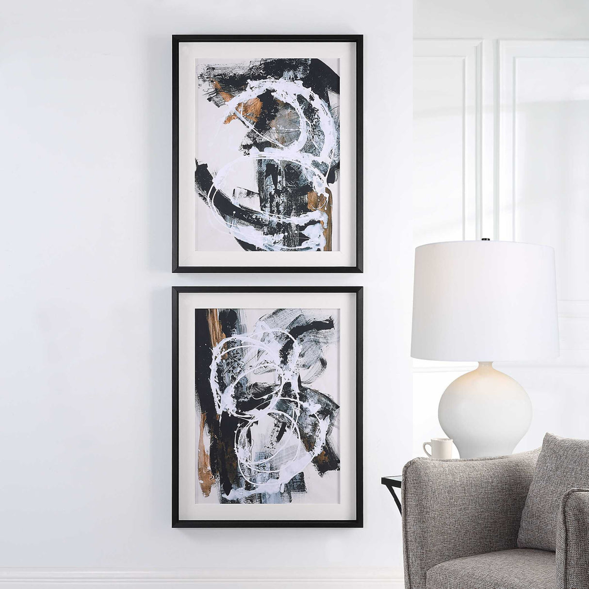 Modern European furniture - Framed Abstract Artwork Set (2) - www.oroa.com
