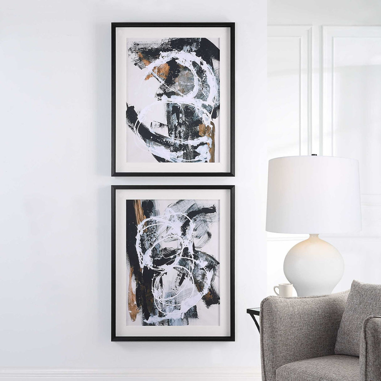 Modern European furniture - Framed Abstract Artwork Set (2) - www.oroa.com