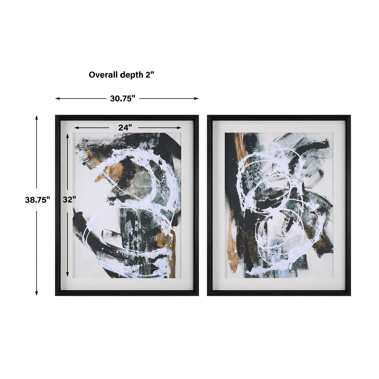 Modern European furniture - Framed Abstract Artwork Set (2) - www.oroa.com
