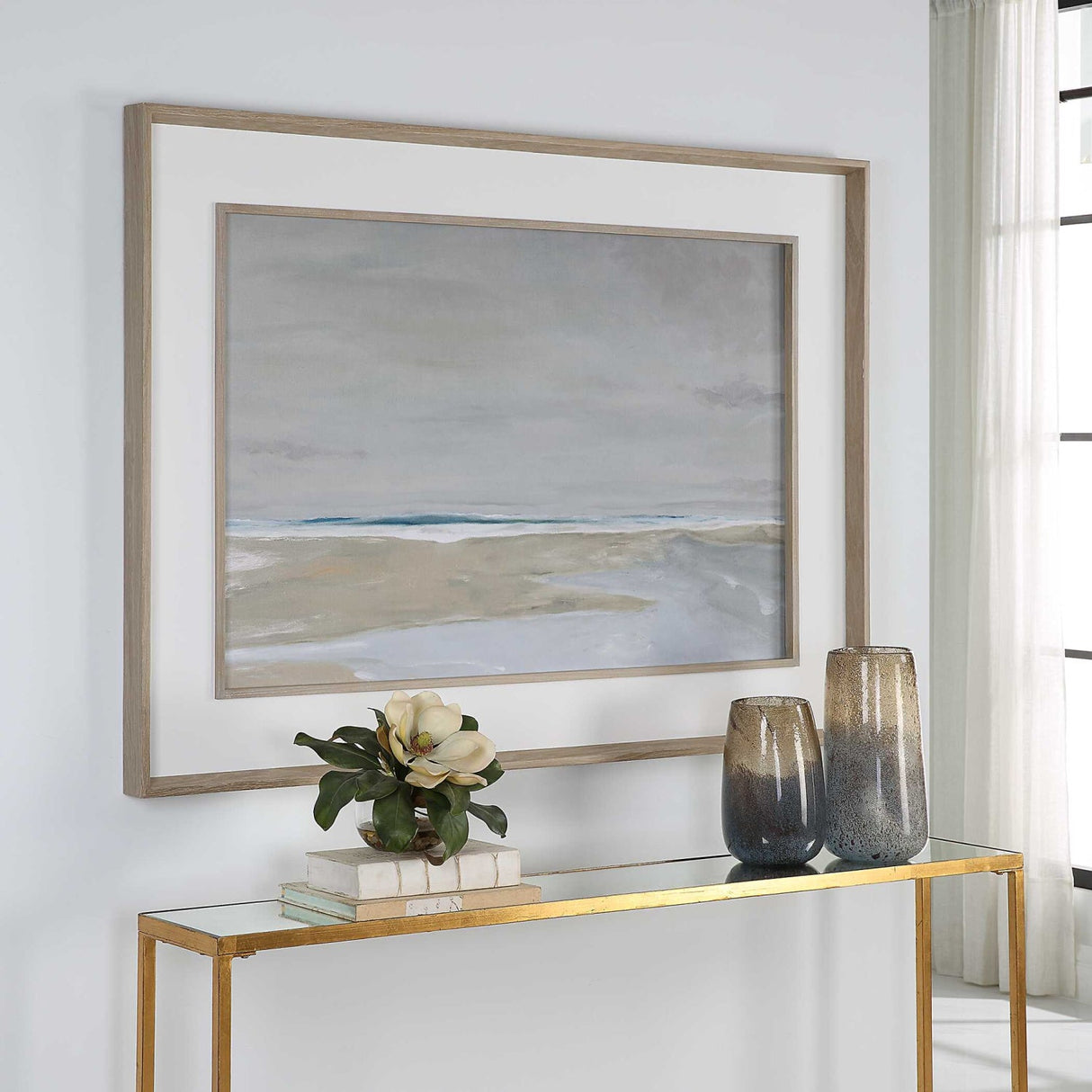 Modern European furniture - Abstract Shoreline Framed Artwork - www.oroa.com