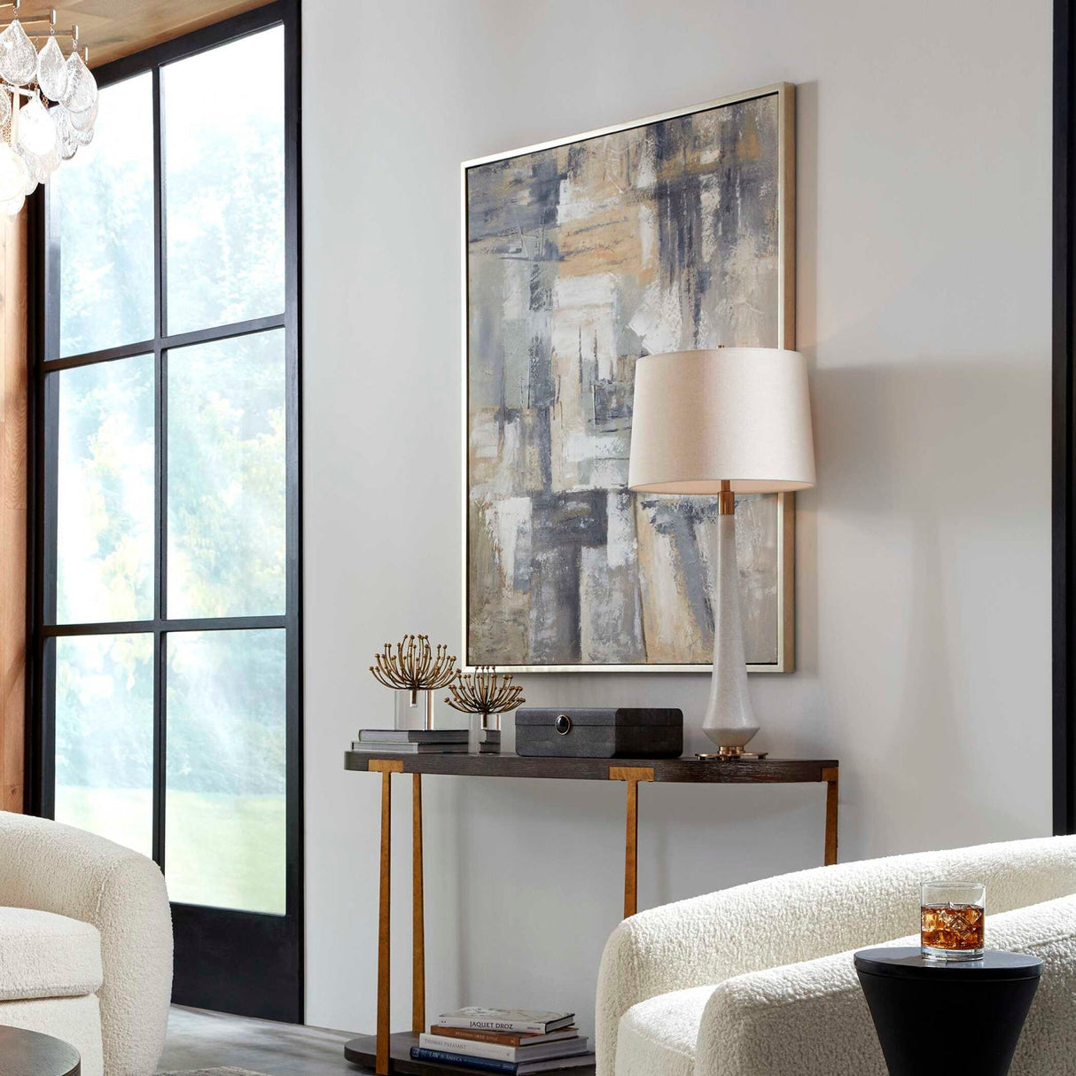 Modern European furniture - Cool-Toned Brushstrokes Artwork - www.oroa.com