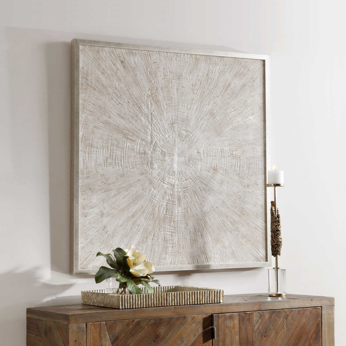 Modern European furniture - Beige Textured Minimalist Artwork - www.oroa.com