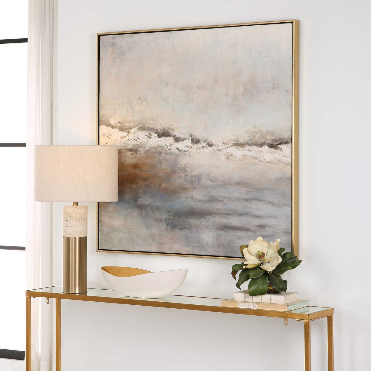Modern European furniture - Gold Framed Abstract Artwork - www.oroa.com