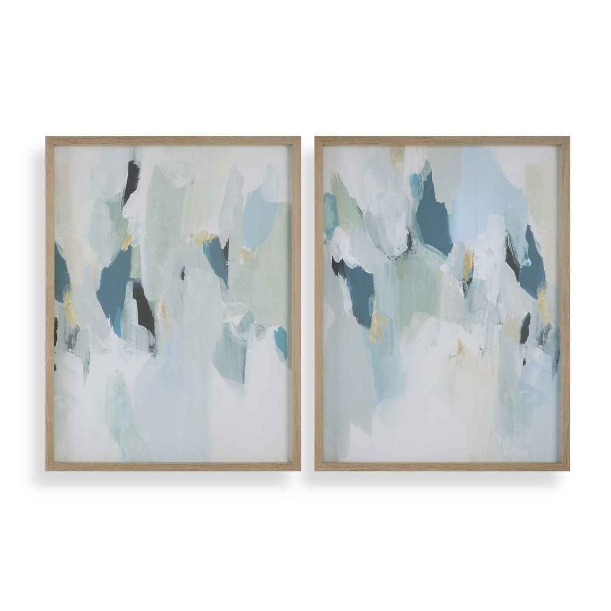 Modern European furniture - Blue Toned Minimalist Artwork Set (2) - www.oroa.com