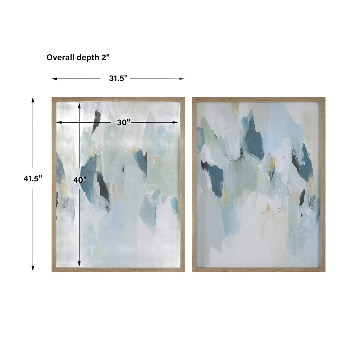 Modern European furniture - Blue Toned Minimalist Artwork Set (2) - www.oroa.com