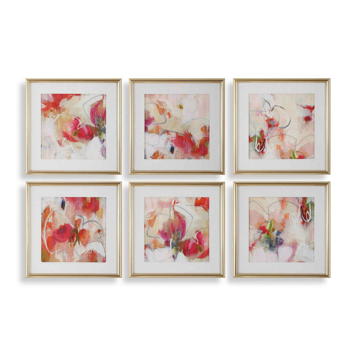 Modern European furniture - Red Floral Abstract Art Prints (6) - www.oroa.com
