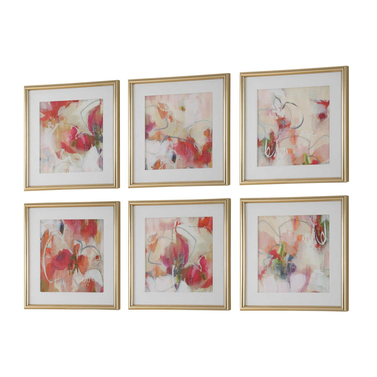 Modern European furniture - Red Floral Abstract Art Prints (6) - www.oroa.com