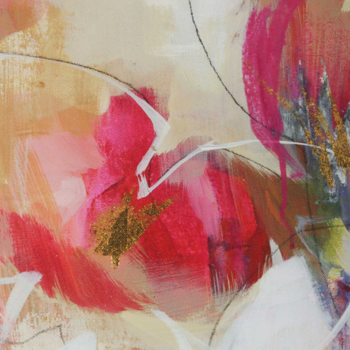 Modern European furniture - Red Floral Abstract Art Prints (6) - www.oroa.com
