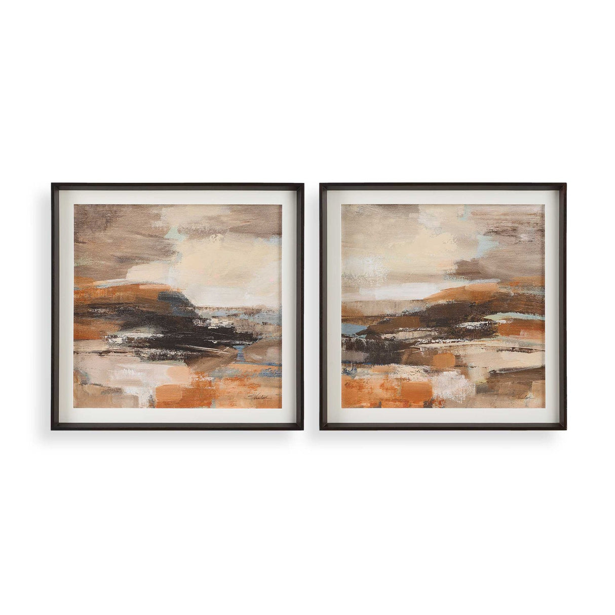 Brown Shades Abstract Art Prints (2) – Cinnamon Shore – front view