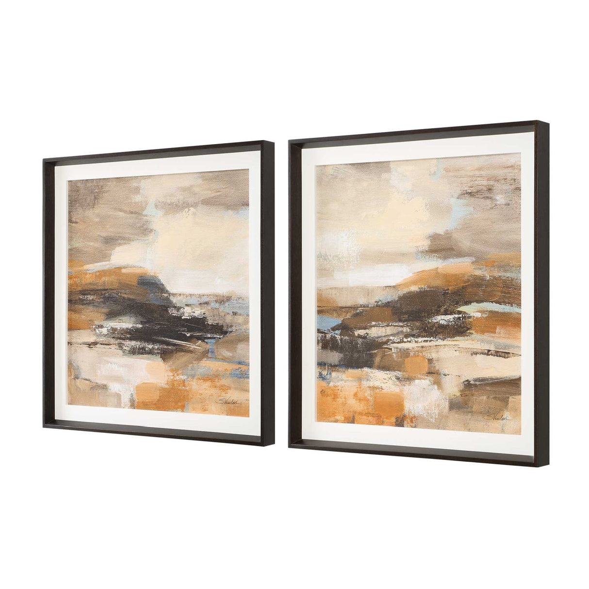 Brown Shades Abstract Art Prints (2) – Cinnamon Shore – side view