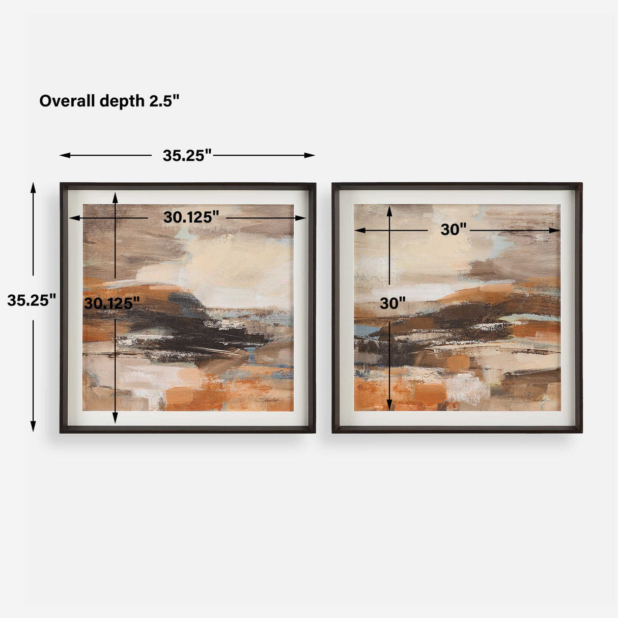 Brown Shades Abstract Art Prints (2) – Cinnamon Shore – alternate view 8
