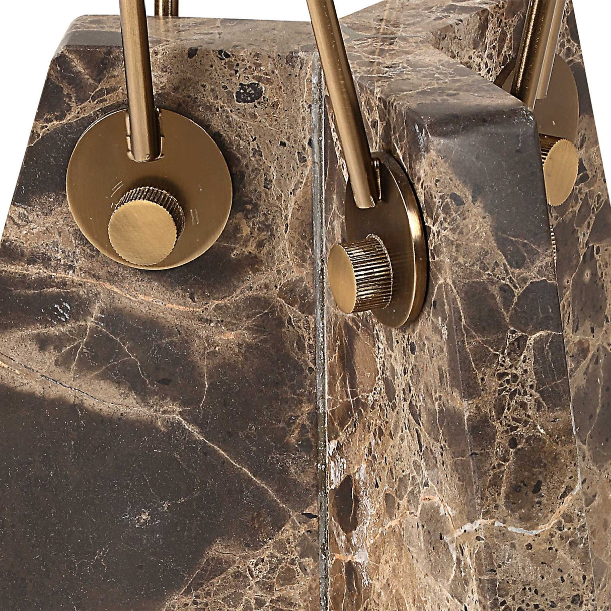 Modern European furniture - Brown Marble Geometric Accent Table - www.oroa.com
