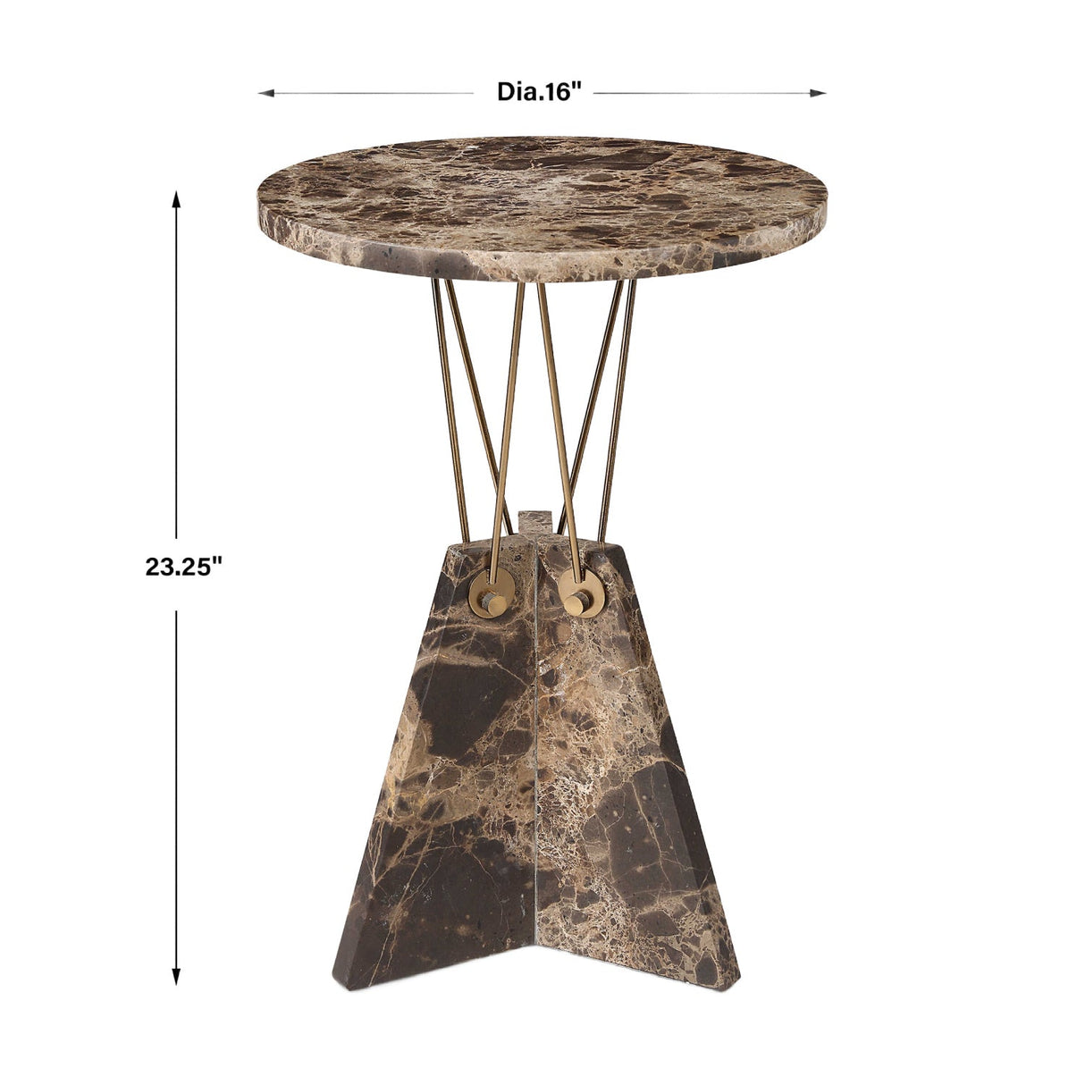 Modern European furniture - Brown Marble Geometric Accent Table - www.oroa.com