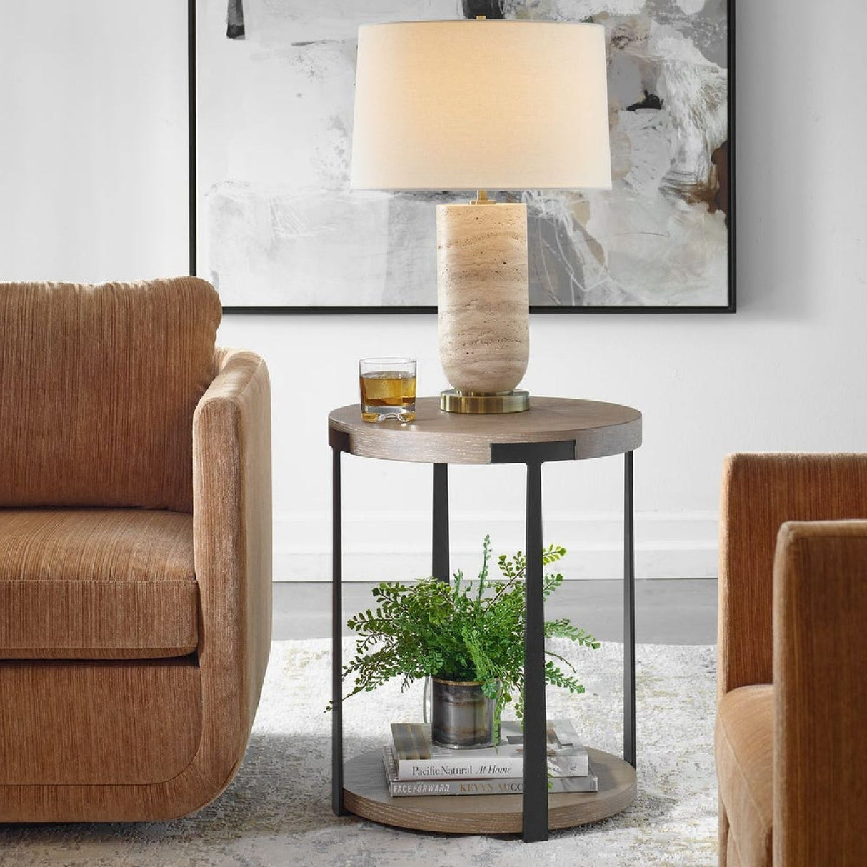 Modern European furniture - Round Two-Layer Side Table - www.oroa.com