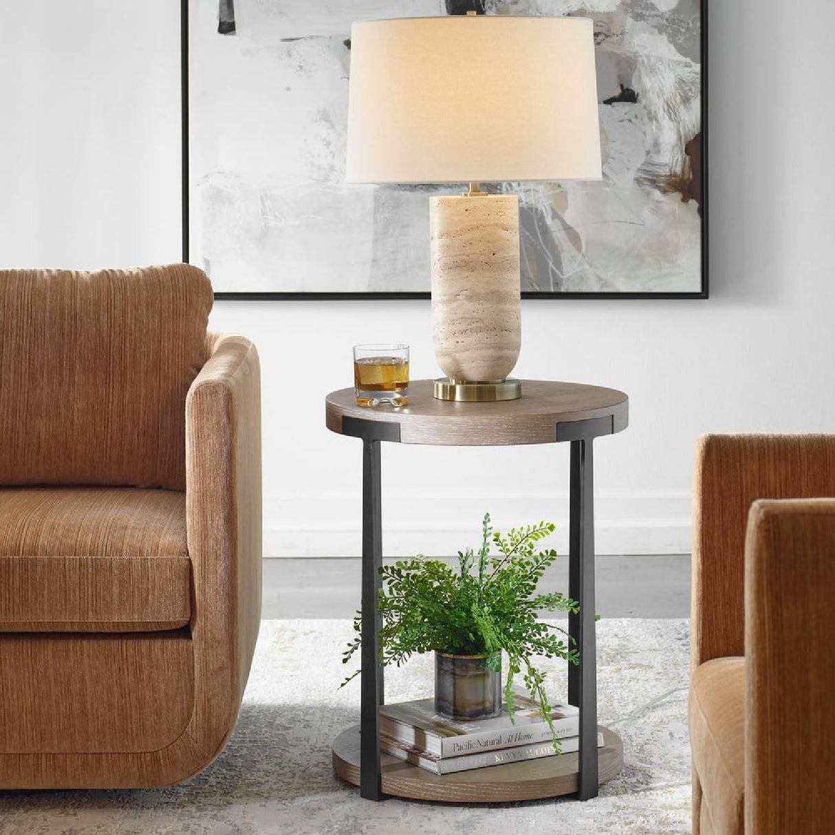 Modern European furniture - Round Two-Layer Side Table - www.oroa.com