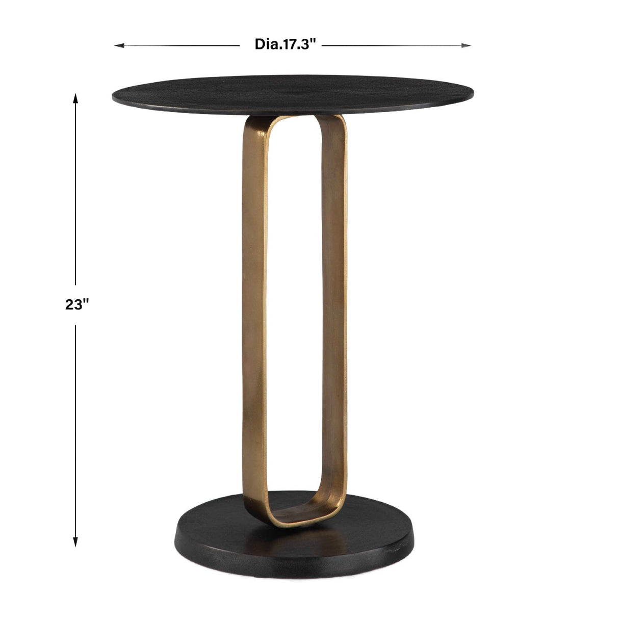 Black Cast Aluminum Accent Table by Uttermost Aperture, alternate view 6