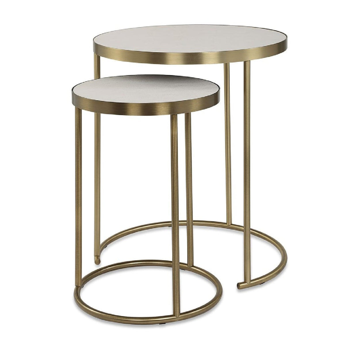 White Shagreen Nesting Tables (2) by Uttermost Aragon, alternate view 3