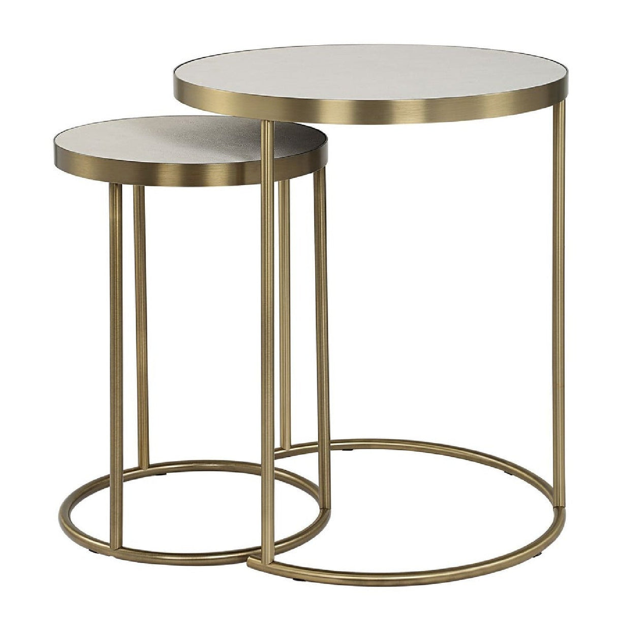 White Shagreen Nesting Tables (2) by Uttermost Aragon, alternate view 4