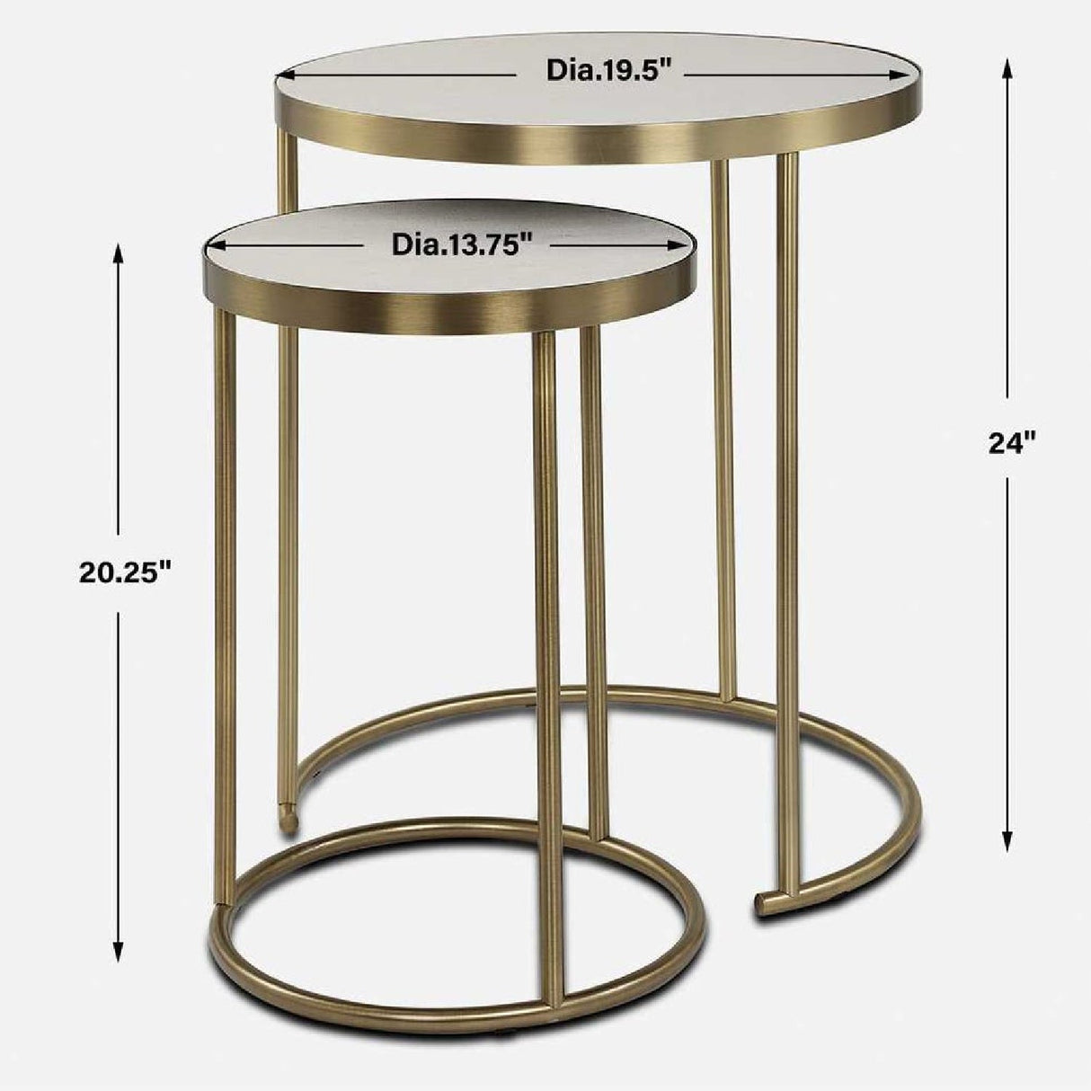 White Shagreen Nesting Tables (2) by Uttermost Aragon, alternate view 8