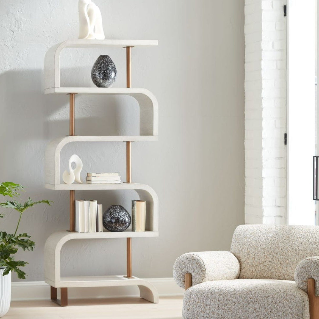 Modern European furniture - Mahogany Modern Bookcase - www.oroa.com