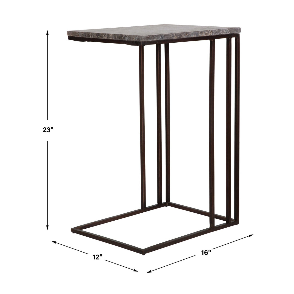 Travertine Pull-Up Accent Table by Uttermost Theodore, alternate view 8