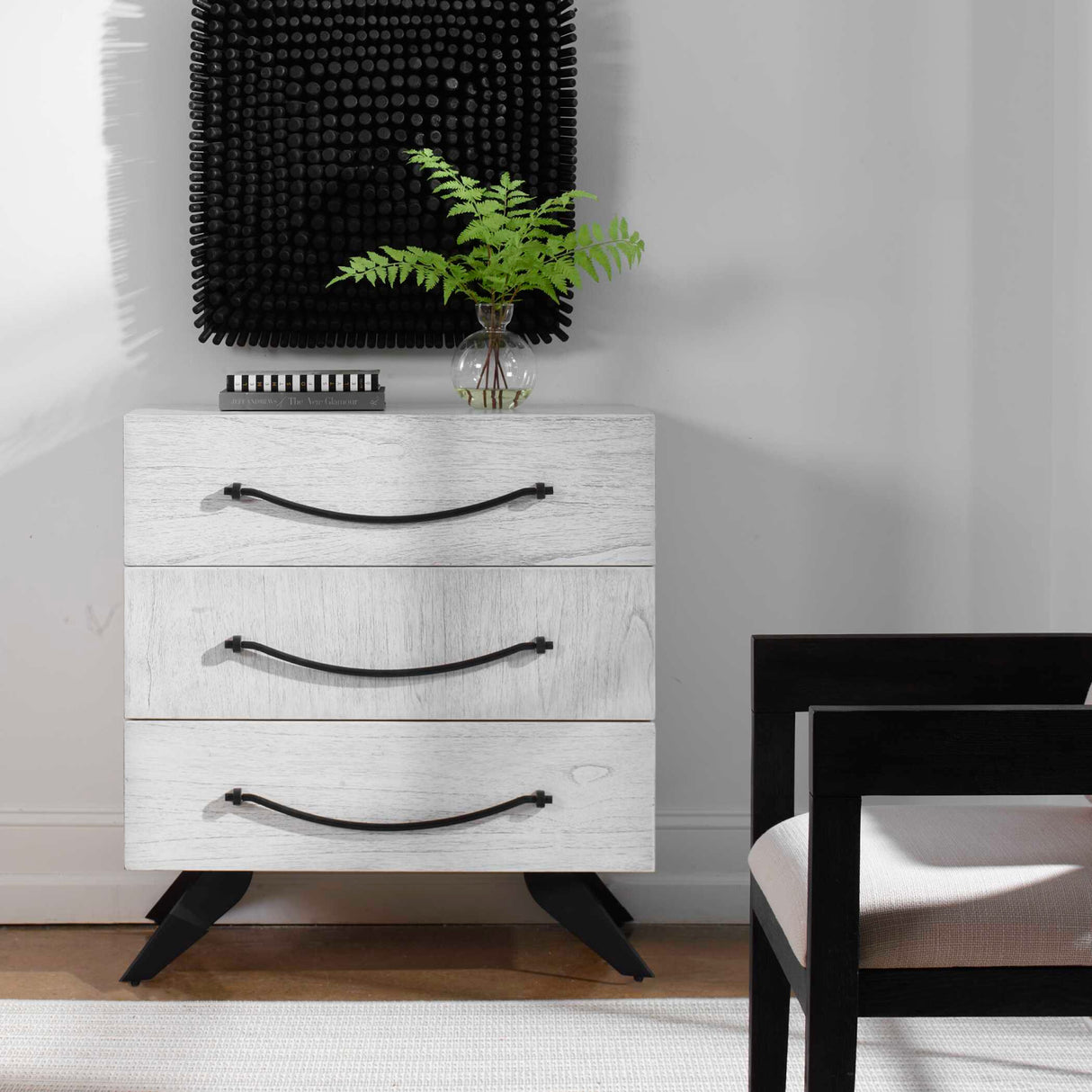 White Wooden 3-Drawer Chest | Oroa.com