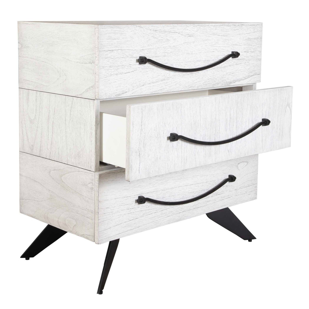 White Wooden 3-Drawer Chest by Uttermost Vivi, alternate view 4