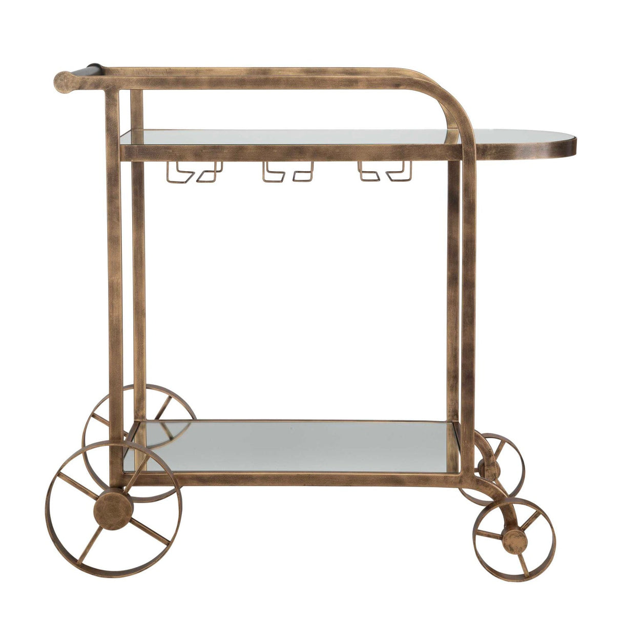 Modern European furniture - Antique Brass Bar Cart - www.oroa.com