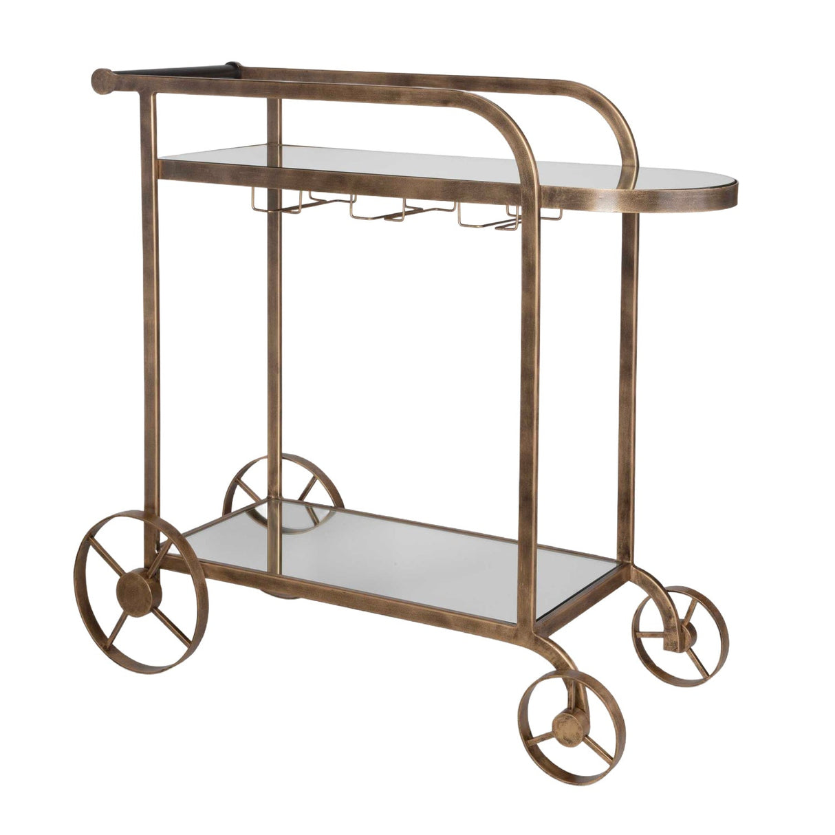 Modern European furniture - Antique Brass Bar Cart - www.oroa.com